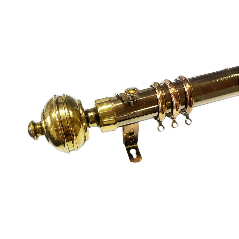 A haste de cortina embrulhada em PVC e o design de adesivo dourado de titânio podem ancorar espaços modernos de luxo?
